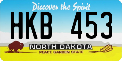 ND license plate HKB453