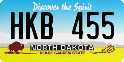 ND license plate HKB455