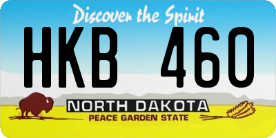 ND license plate HKB460