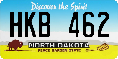 ND license plate HKB462