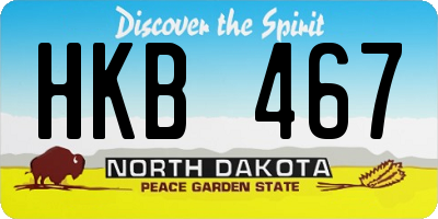 ND license plate HKB467