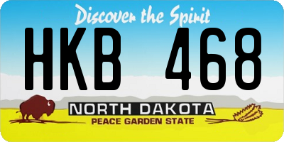 ND license plate HKB468
