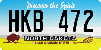 ND license plate HKB472