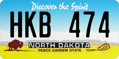 ND license plate HKB474