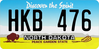 ND license plate HKB476