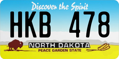 ND license plate HKB478
