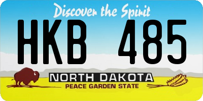 ND license plate HKB485
