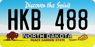 ND license plate HKB488