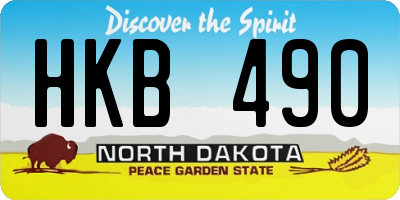 ND license plate HKB490