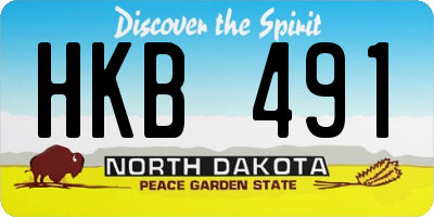 ND license plate HKB491