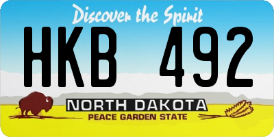 ND license plate HKB492