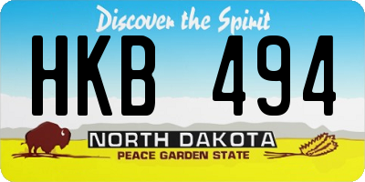 ND license plate HKB494