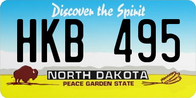ND license plate HKB495