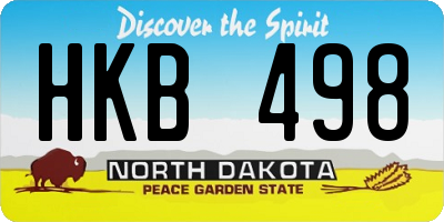 ND license plate HKB498