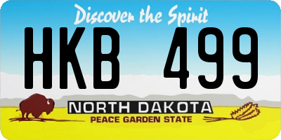 ND license plate HKB499