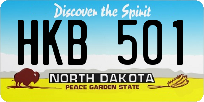ND license plate HKB501