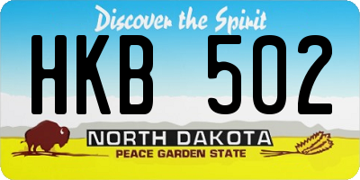 ND license plate HKB502