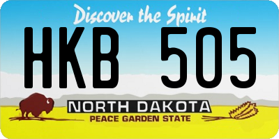 ND license plate HKB505