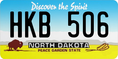 ND license plate HKB506