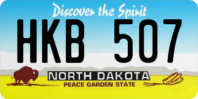ND license plate HKB507