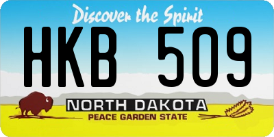ND license plate HKB509