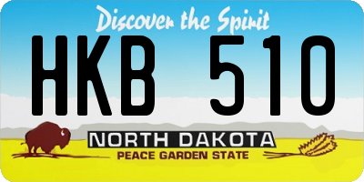 ND license plate HKB510