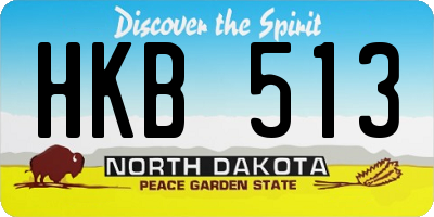ND license plate HKB513