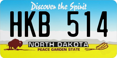 ND license plate HKB514