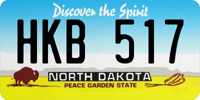 ND license plate HKB517