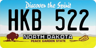 ND license plate HKB522