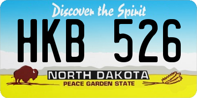 ND license plate HKB526
