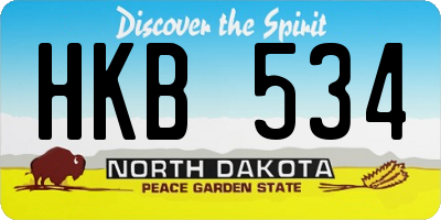 ND license plate HKB534