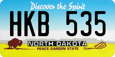 ND license plate HKB535
