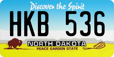 ND license plate HKB536