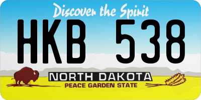 ND license plate HKB538
