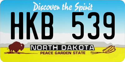 ND license plate HKB539