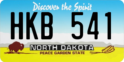 ND license plate HKB541