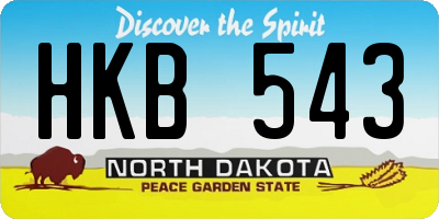 ND license plate HKB543