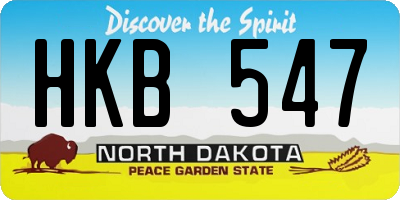 ND license plate HKB547