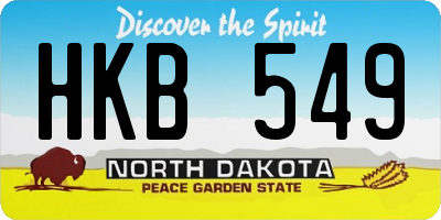 ND license plate HKB549