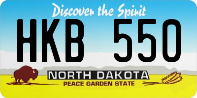 ND license plate HKB550