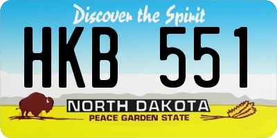 ND license plate HKB551