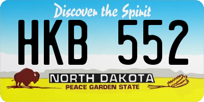 ND license plate HKB552