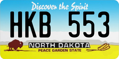 ND license plate HKB553