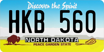 ND license plate HKB560