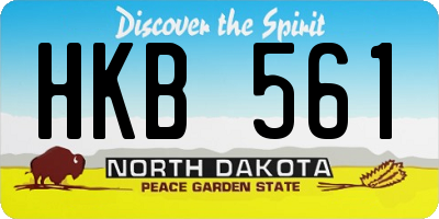 ND license plate HKB561