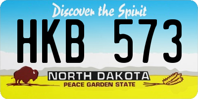 ND license plate HKB573