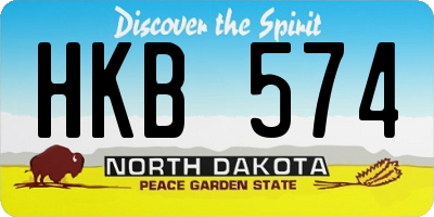 ND license plate HKB574