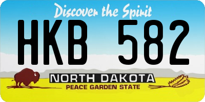 ND license plate HKB582