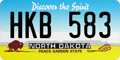 ND license plate HKB583